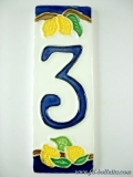 Numero civico ceramica con limoni nl3